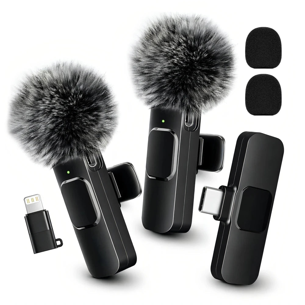Wireless Lavalier Microphone with Windscreen