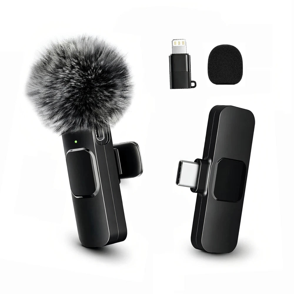 Wireless Lavalier Microphone with Windscreen
